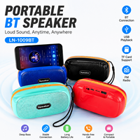Mini haut-parleur portable LN-1009BT avec support de téléphone, antenne télescopique, radio FM, boîte à son sans fil de poche, vente en gros