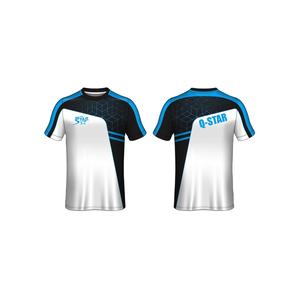 Camiseta de tela de LICRA de manga corta con cuello redondo, camisetas de alta calidad, diseños de logotipo personalizados, camiseta de poliéster - Product Image 1