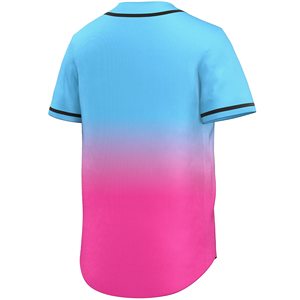 Camiseta de Béisbol Unisex, Degradado Azul y Rosa, Manga Corta, Lisa, Ideal para Impresión Personalizada - Product Image 3