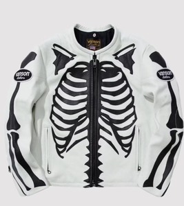 เสื้อแจ็คเก็ตหนังสตรีทแวร์กันลมแบบอุ่น รุ่นไวท์ แวนสัน เป็นมิตรต่อสิ่งแวดล้อม ผลิตจากหนังวัวแท้ 100% สีพื้น ผลิตในประเทศปากีสถาน - Product Image 1