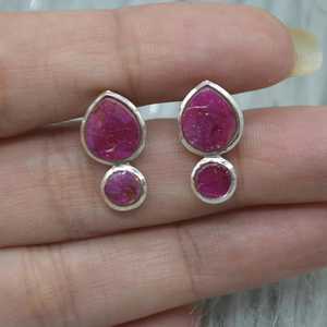 Rough Ruby 925 Sterling Silver Stud <b>Earring</b> Customized Natural Gemstone <b>Vintage</b> Wedding Engagement Gift Stylish <b>Earrings</b> - Product Image 3
