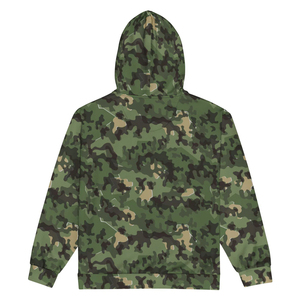 Sweat à capuche unisexe surdimensionné personnalisé en coton et polyester, couleur unie, camouflage, fermeture éclair, grandes tailles - Product Image 2