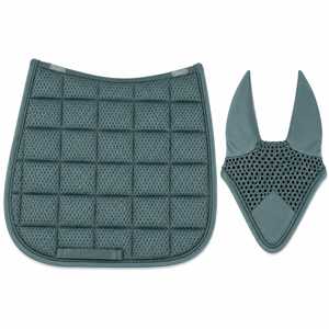 Teal <b>Quilted</b> Horse Saddle Pad Unisex Woven Fabric Solid Color Customizable Material Digital Printing - Product Image 2