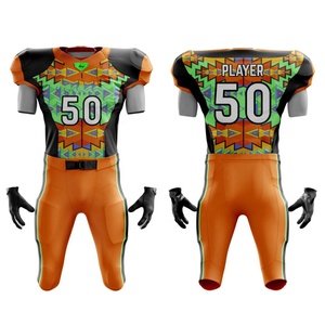 Uniforme de Fútbol Americano Personalizado al por Mayor, Sublimado, Transpirable, Talla Grande, Manga Corta, Protección UV para Verano - Product Image 1