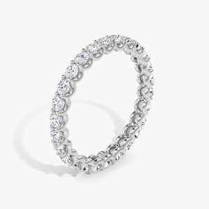 Anillo de Eternidad con Diamante Redondo Cultivado en Laboratorio, Certificado por IGI, en Oro Blanco de 14K, Anillo de Boda Completo, Apilable, para Aniversario o Fiesta - Product Image 4