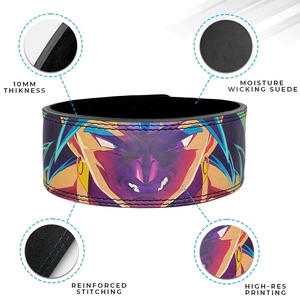 Cinturón de levantamiento de pesas ajustable con cierre de hebilla con estampado de anime vibrante, soporte transpirable para la cintura para entrenamiento de fuerza y uso en el gimnasio - Product Image 5