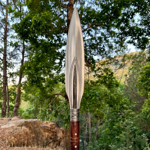 SAZ ENTERPRISES Hache forgée à la main, lame en acier à haute teneur en carbone, manche en bois de rose, prête au combat, lance médiévale, OEM industriel, DIY - Product Image 5