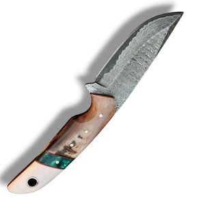 Cuchillos de Caza Profesionales Hechos a Mano con Hoja Curva Estilo Damasco, Mango Decorativo Negro y Empuñadura de Madera para Campismo al Aire Libre - Product Image 4