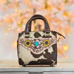 New Handmade 2026 Cowhide Medium Speedy Bag Tooled Leather Western Handbag With Wristlet Wallet Combo Set For Women Fashion - Product Image 5