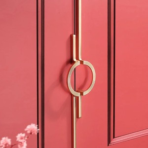 Manija de Puerta Geométrica Moderna de Latón Dorado, Decoración para Entrada Interior, Accesorio de Muebles Duradero - Product Image 2