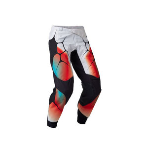 Pantalon de moto unisexe noir style motocross en polyester/nylon, design personnalisé bicolore, coupe-vent, genouillères renforcées - Product Image 3
