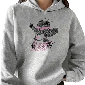 Sudadera con Capucha Brillante Premium para Mujer, Personalizada con Diamantes de Imitación, Sudadera con Cierre, 100% Algodón, 400 GSM, Sudadera Brillante para Mujer - Product Image 1