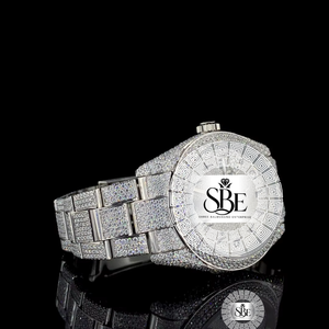Reloj de Cuarzo Personalizado para Hombre, Estilo Hip Hop, Acero Inoxidable, 41MM, Moissanita, Caja Cuadrada, Cristal de Zafiro de 10mm, Correa de 21mm, 3BAR - Product Image 1