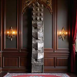 Panneau mural en bois sculpté à la main, style tribal Naga indien, décoration architecturale antique rustique pour hôtel, assortiment varié, 1 conteneur - Product Image 1