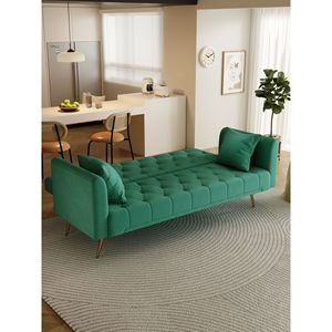Divano Convertibile Americano Retrò da 71 Pollici in Velluto Verde per Piccoli Soggiorni, Camere da Letto o Uffici - Product Image 4