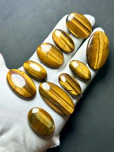 Cabochons en Œil de Tigre Doré Naturel, Formes Mixtes, Pierres Précieuses Polies en Vrac, Vente en Gros pour la Fabrication de Bijoux et le Wire Wrapping - Product Image 6
