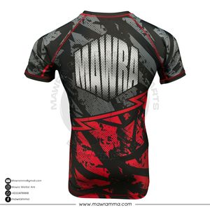 Rashguard de compression Mawra personnalisé pour homme, idéal pour le MMA, le BJJ (sans kimono), les arts martiaux et l'entraînement, à manches courtes - Product Image 2