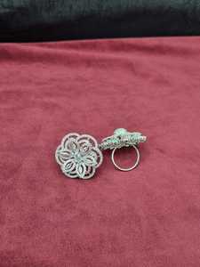 Bague tendance ajustable pour femme, motif fleur de camélia ronde, pétales marquise AD, bijoux de mode pour mariée, mariage et fête - Product Image 5