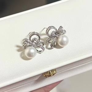 Pendientes de Perlas de Agua Dulce Estilo Estrella, Agujas de Plata S925, Venta al por Mayor de Joyería de Agua Dulce de Zhuji - Product Image 2