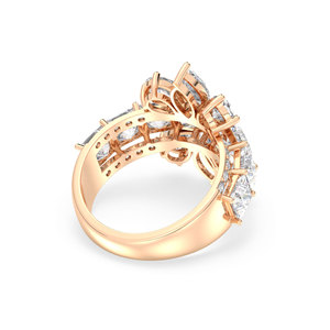 Anillo de diamantes cultivados en laboratorio con certificación IGI personalizado REYES en oro sólido de 14K con múltiples diamantes, anillos de compromiso para mujer, joyería. - Product Image 4