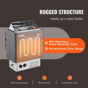 3KW 220V <b>Electric</b> Sauna <b>Heater</b> Built-In Controls Steam Bath Stove with 3h <b>Timer</b> & Adjustable Temp for Sauna Rooms - Product Image 3