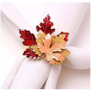 Nuevo Juego de Anillos para Servilletas de Latón con Diseño de Hoja de Arce, Color Dorado, 8 Piezas, para Decoración de Mesa en Bodas, Cumpleaños y Fiestas - Product Image 2