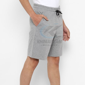 High Quality Solid Front Logo Casual Breathable <b>Men</b> <b>Fleece</b> <b>Shorts</b> Polyester/Cotton Fabric Drawstring Closure Summer <b>Shorts</b> - Product Image 5