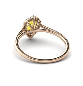 Lujo amarillo moissanite 925 anillo de compromiso de plata esterlina para damas personalizado al por mayor anillo de joyería chapado en oro amarillo a granel - Product Image 2