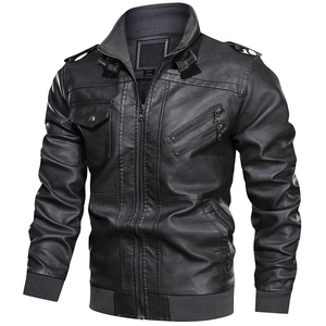 Veste en cuir tendance pour homme, fabrication pakistanaise, veste en cuir de haute qualité, couleur unie, veste de moto, vêtements d'automne - Product Image 5