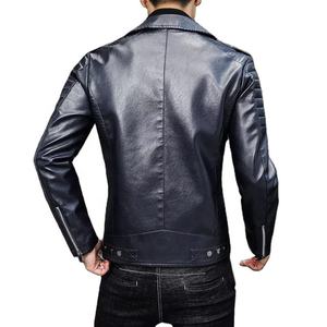 Chaquetas de Cuero con Logotipo Personalizado de Alta Calidad para Hombre, Color Sólido, Nuevo Estilo, Ropa Exterior de Moda de Alta Calidad - Product Image 3