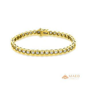 Bracelet tennis en moissanite, bracelet à maillons fins, bijoux de mode pour femmes, finition dorée, bijoux élégants pour tous les jours, cadeau - Product Image 1
