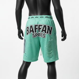 <b>Men</b> Premium Polyester Mesh <b>Shorts</b> 160 GSM Breathable Mint Color <b>Patch</b> Panel Screen Print Custom Logo Workout Mesh <b>men's</b> <b>shorts</b> - Product Image 2