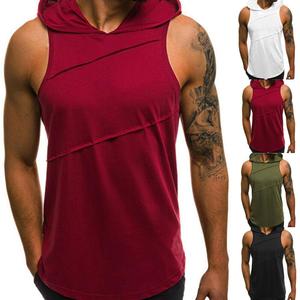 Outdoor Leisure Sports Running Fitness Tank <b>Top</b> Breathable Sports Hooded Vest Quick Dry Vest for Men Sleeveless Hoodie - Product Image 3
