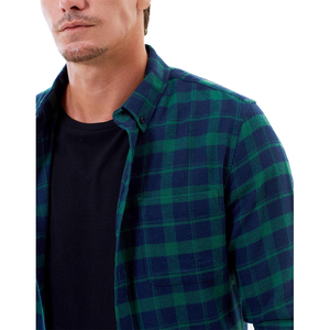 Chemise en flanelle 100% coton à carreaux surdimensionnée pour homme, teinte en fil, personnalisée, directement de l'usine - Product Image 4