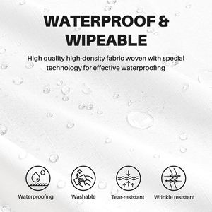 Waterproof Linen <b>Table</b> Cloth Rectangular Wrinkle-Free Wipeable Dining <b>Cover</b> with Textured Design Party Tableware & Decorations - Product Image 2