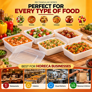 Contenedor Rectangular Premium de PP de 500 ml para Comida para Llevar con Tapa Transparente, para Preparación de Comidas, Restaurantes y Hoteles - Product Image 5