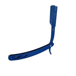Blue Plastic Straight <b>Razor</b> <b>Single</b> <b>Blade</b> For Barber Shop Face Shaving - Product Image 3