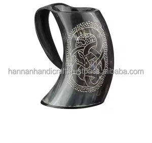 Jarra de Cerveza Decorativa con Forma de Cuerno de Vaca, Jarra de Cuerno para Festivales con Grabado de Logotipo - Product Image 4