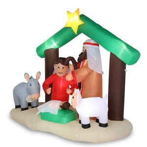 Presepe Gonfiabile da Esterno 6 Piedi con 8 Luci LED per Decorazioni Natalizie da Giardino - Product Image 6
