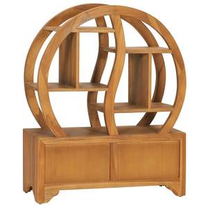 Étagère Yin Yang en bois de teck naturel pour salon - Product Image 5