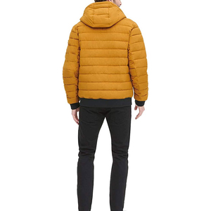 Chaqueta Acolchada con Capucha para Hombre, Color Sólido, Cálida para Invierno, Cierre Frontal con Cremallera, Corte Ajustado Informal, Relleno de Poliéster - Product Image 2