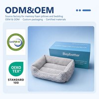 Lit pour chien en mousse de bambou confortable et sûr, toutes saisons, prix d'usine, coussin amovible lavable, écologique, pour petits, moyens et grands chiens
