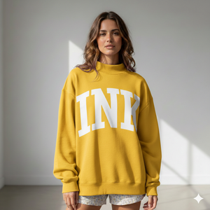 เสื้อไหมพรมคอเต่าทรงโอเวอร์ไซส์สำหรับผู้หญิง พิมพ์ลายตัวอักษรสีน้ำเงิน ผ้าฝ้ายถัก ระบายอากาศได้ดี สไตล์ฤดูใบไม้ร่วง ฤดูหนาว แบบคอลเลคชั่นบูติก - Product Image 4