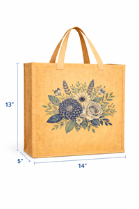 Bolsa de Yute Estampada con Diseño Floral, Ecológica, Reutilizable, para Compras o Regalos, con Logotipo Personalizado - Product Image 3