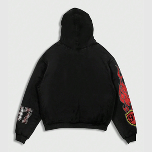 Custom Vintage Y2K <b>Tracksuit</b> Men Graphic Hoodie Wide Leg Flare Pants Streetwear Set Loose Fit Urban Fashion Clothing - Product Image 3