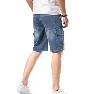 Pantalones cortos de mezclilla de cintura alta para hombre, diseño nuevo 2026, de algodón lavado, con botones, color liso, estilo casual - Product Image 2
