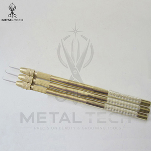 Juego de 3 agujas de ventilación con mango de latón y microganchos de acero, herramienta profesional para la fabricación de pelucas de encaje y postizos frontales. - Product Image 5