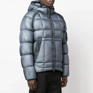 Chaqueta de Plumón Negra Personalizada para Hombre, Chaqueta de Invierno de Poliéster para Exteriores, Chaqueta de Plumón con Capucha Verde para Hombre - Product Image 3