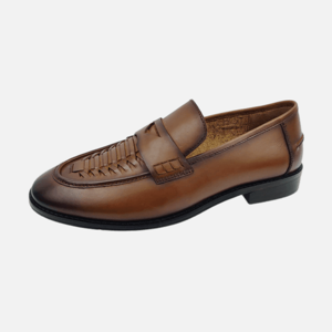 Men's Formal Slip on Shoe Waxy Upper Handmade Outsole Closed <b>Toe</b> Anti-Slippery Office Career Air Cushion EVA Midsole - Product Image 4
