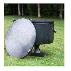 Brasero para Leña con Cubierta Impermeable Redonda para Exteriores, Brasero Metálico Redondo para Fiestas en el Patio - Product Image 3